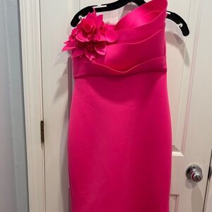 Elegant Pink Strapless Dress. Perfect for wedding season.